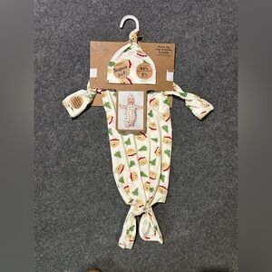 Baby Essentials Cream and Red Holiday One Piece